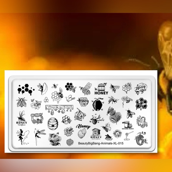 $5 BEE NAIL STAMPING PLATE. STAINLESS STEEL WITH PLASTIC BASE. NEW. $5 IF BUND - Picture 4 of 16